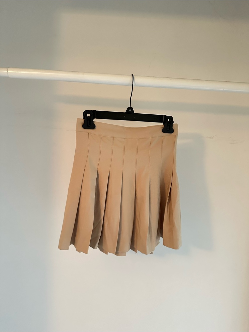 Beige Pleated Mini Skirt - Lightweight Women’s Skirt